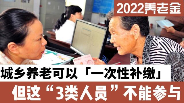 2022养老金,城乡居民可以“一次性”补缴,但这3类人群不能