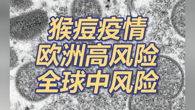 世卫最高级别警报!猴痘疫情欧洲高风险,全球中风险