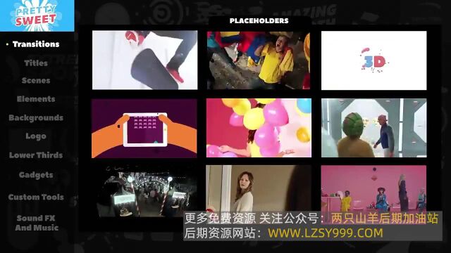 FCPX插件606个手绘卡通流体MG图形音效LOGO文字标题转场背景动画pretty sweet