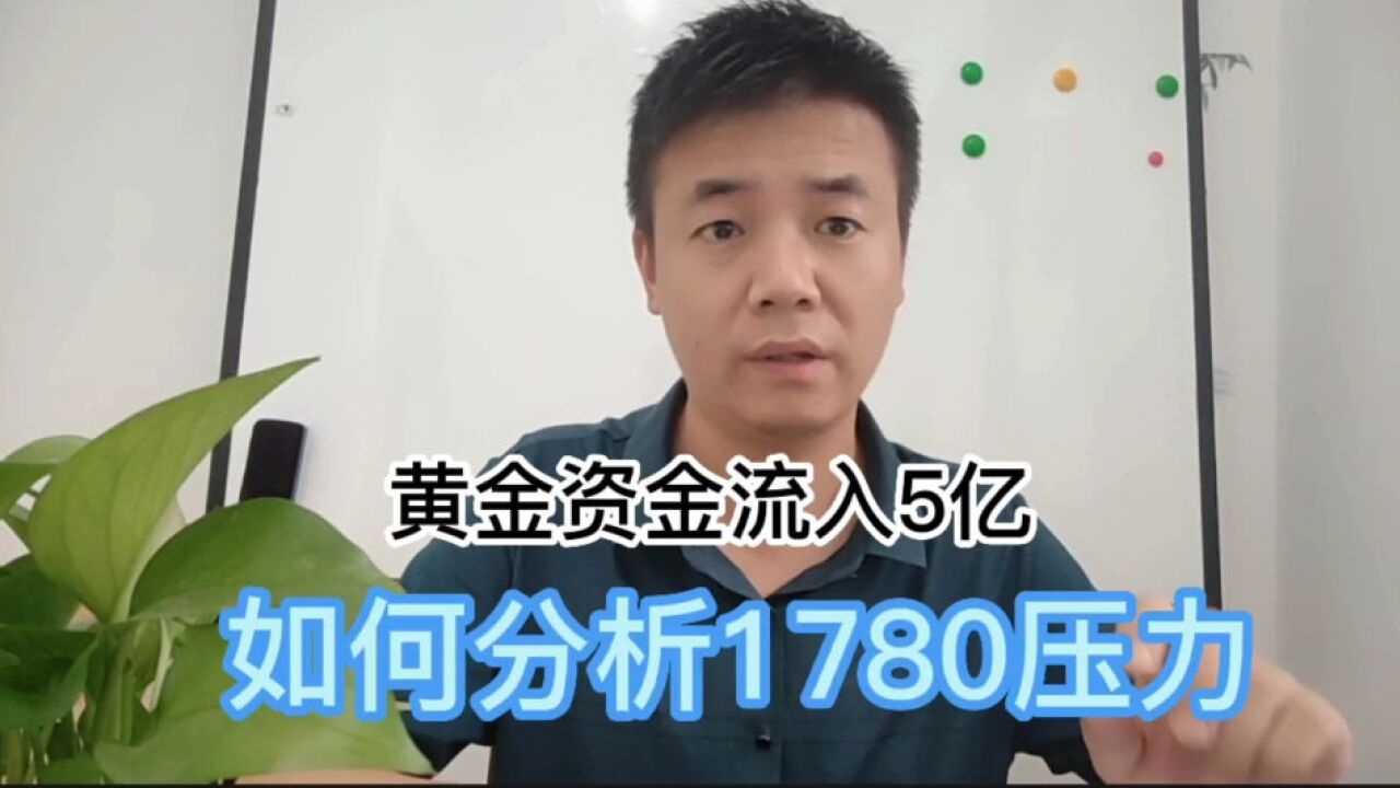 黄金资金流入5亿,波动率偏小,如何分析1780压力