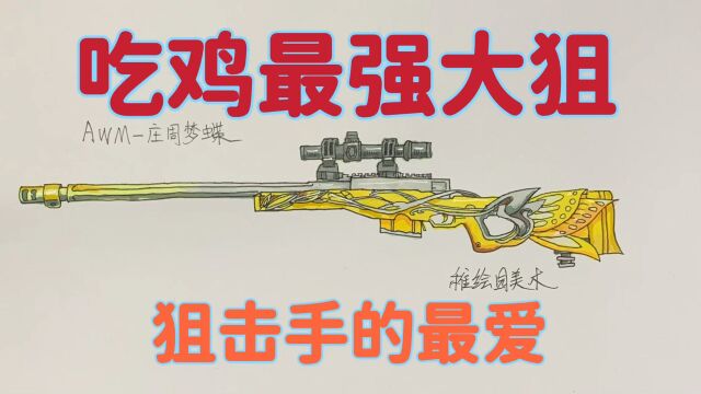 吃鸡最新狙击枪皮肤简笔画,这么简单的教程你学会了吗?