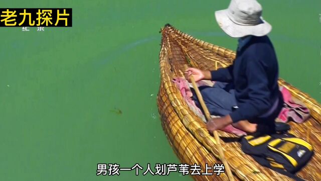 11岁男孩每日独自划芦苇只为上学 生活在漂流岛的乌鲁人的上学路