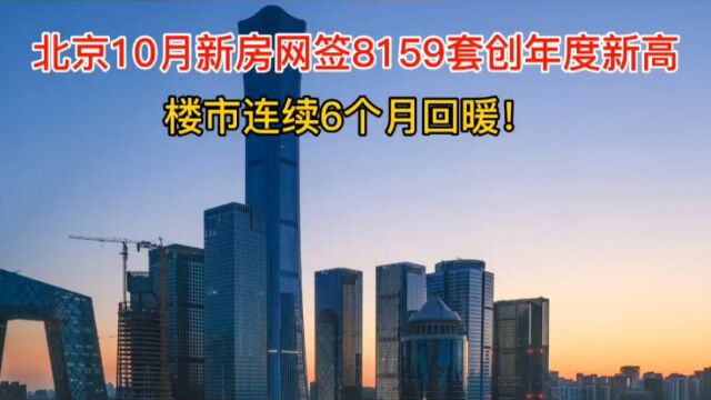 北京10月新房网签8159套创年度新高!楼市连续6个月回暖,房价难降