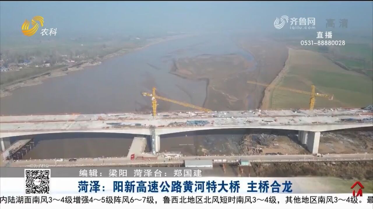 阳新高速公路黄河特大桥主桥成功合龙,为明年通车按下“加速键”