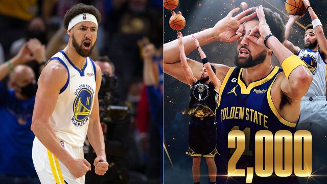 历史第二快！克莱解锁生涯2000记三分球，联手库里创NBA历史第一神迹