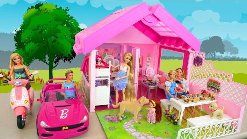 芭比公主的粉色豪宅玩具