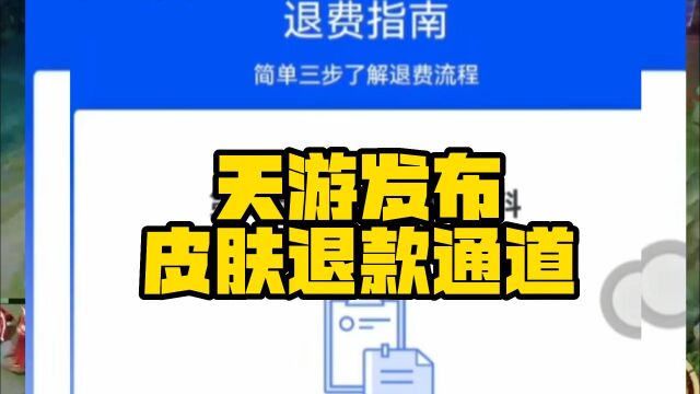 天游发布皮肤退款通道,这类玩家可免费申请退款,玩家:封号10年