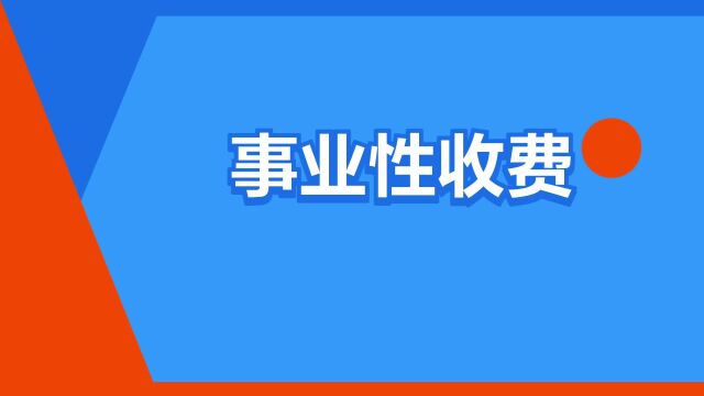 “事业性收费”是什么意思?