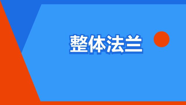 “整体法兰”是什么意思?