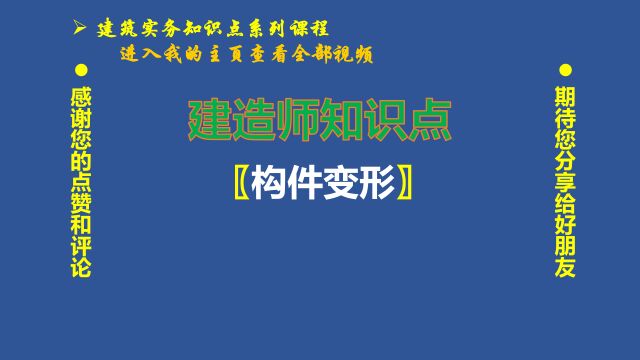 035、建造师知识点:简支梁和悬臂构件的受力变形量计算