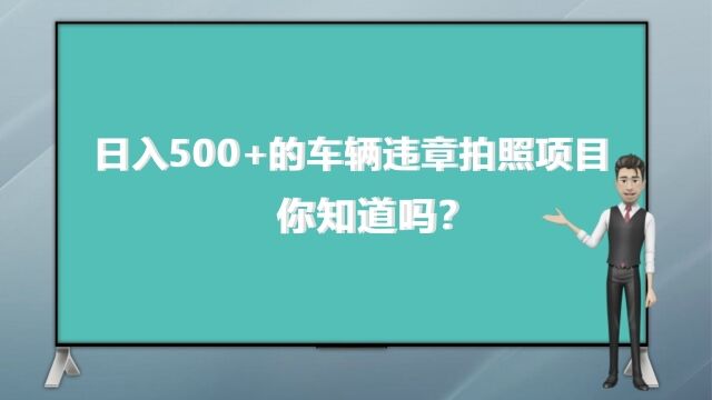 日入500+的车辆违章拍照项目你知道吗?