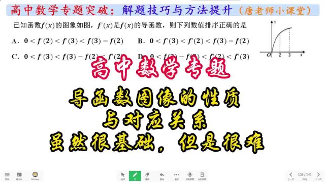 高中数学专题导函数图像的性质与对应关系,虽然很基础,但是很难