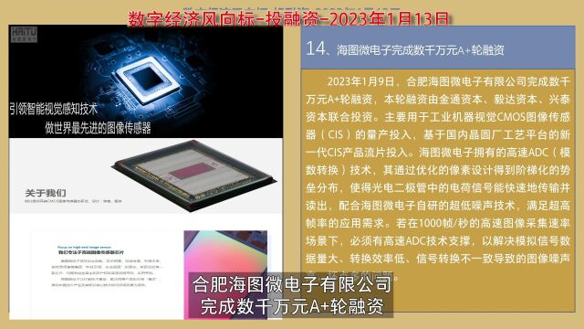 数字经济风向标投融资篇2023年1月13日