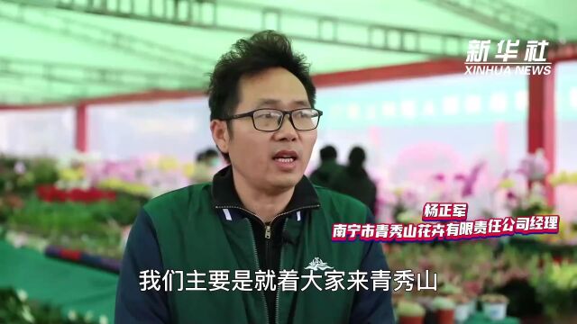 高清组图丨广西:迎春花市绽放新春“暖”意