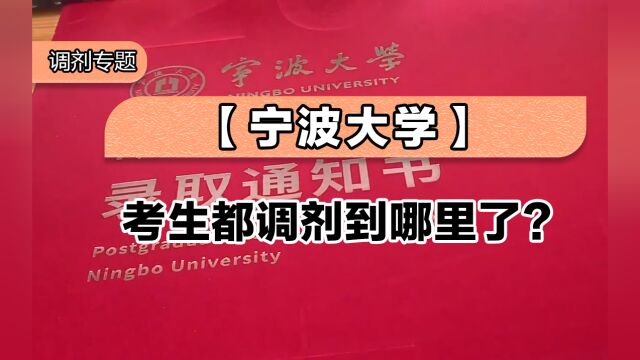 宁波大学考生都调剂到哪里了?