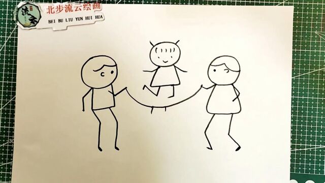 画一幅跳绳简笔画绘画