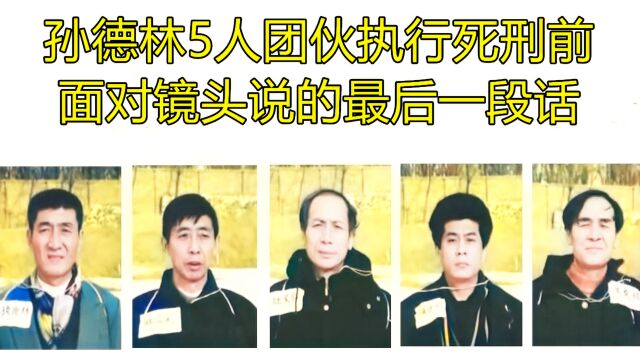 孙德林5人团伙被执行死刑前的2小时,他们面对镜头说的最后一段话