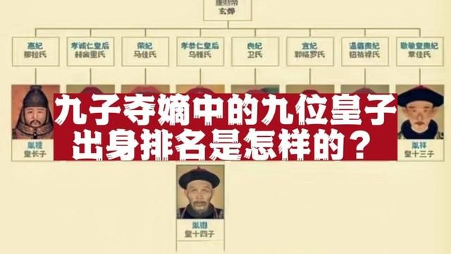 九子夺嫡中的九位皇子,胤禔、胤礽、胤祉、胤禛、胤禩、胤禟、胤䄉、胤祥和胤禵按照出身高低,该怎么排序呢?