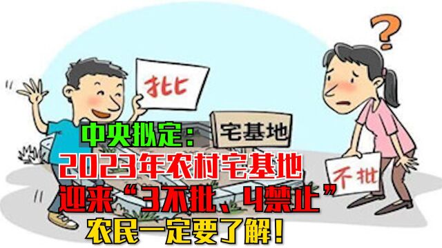 2023年农村宅基地迎来新变革!“3不批4禁止”,一定要了解