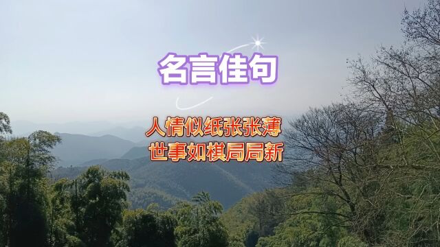 人情似纸张张薄 世事如棋局局新