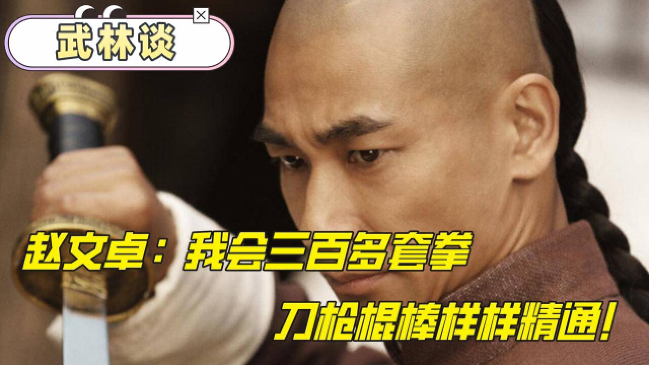 武林谈|武英级高手!赵文卓:我八岁习武,会打三百套拳法,刀枪棍棒样样精通!