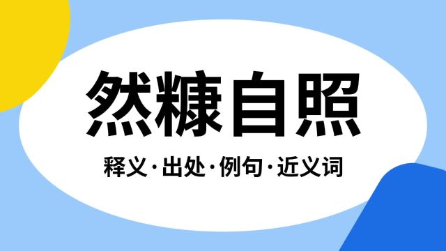 “然糠自照”是什么意思?