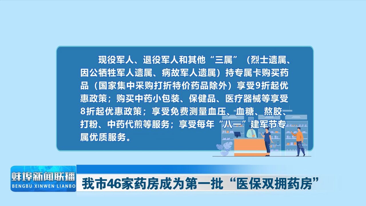 蚌埠市46家药房成为第一批“医保双拥药房”