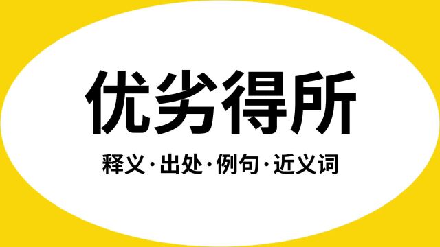 “优劣得所”是什么意思?