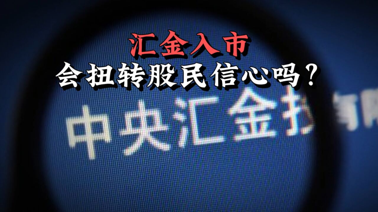 汇金入市会扭转股民信心吗?