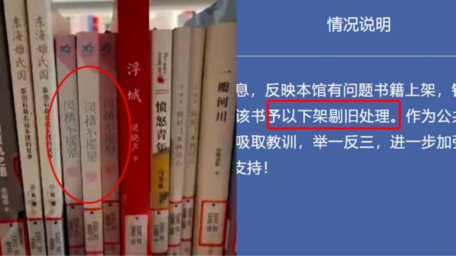 上海市松江区图书馆道歉:已下架问题书籍网友:下架就完事了吗?