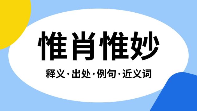 “惟肖惟妙”是什么意思?