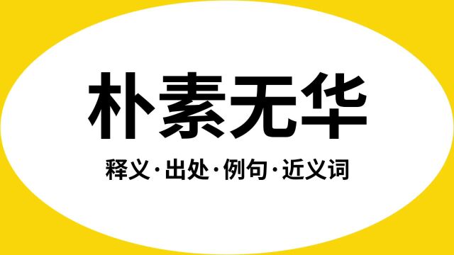 “朴素无华”是什么意思?