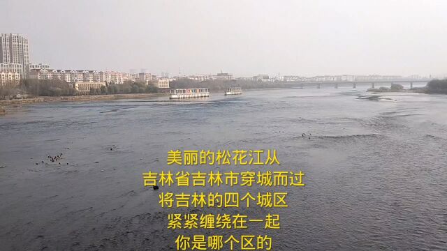 美丽的松花江从吉林省吉林市穿城而过,将吉林四个城区缠绕在一起