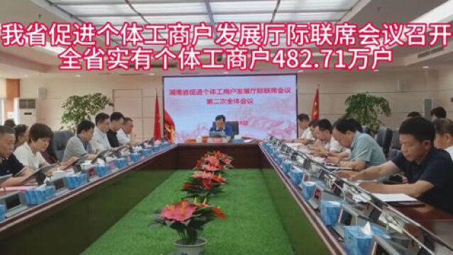 我省促进个体工商户发展厅际联席会议召开 全省实有个体工商户482.71万户