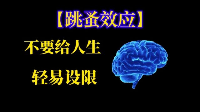 不要给自己的人生设限,更不要盲目努力!【跳蚤效应】