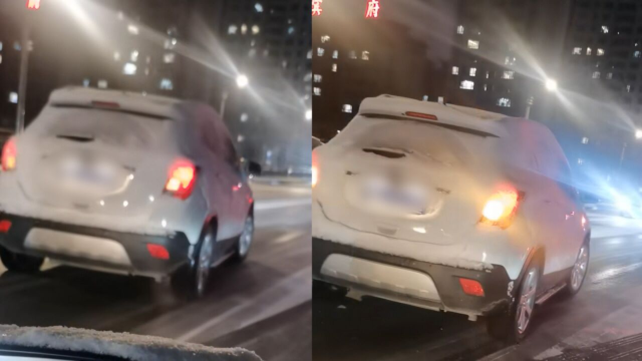 雪天汽车开启滑行模式,当事人:手刹被冻住了,下桥就正常了