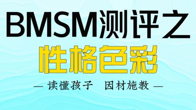 BMSM测评报告|性格色彩如何解读?