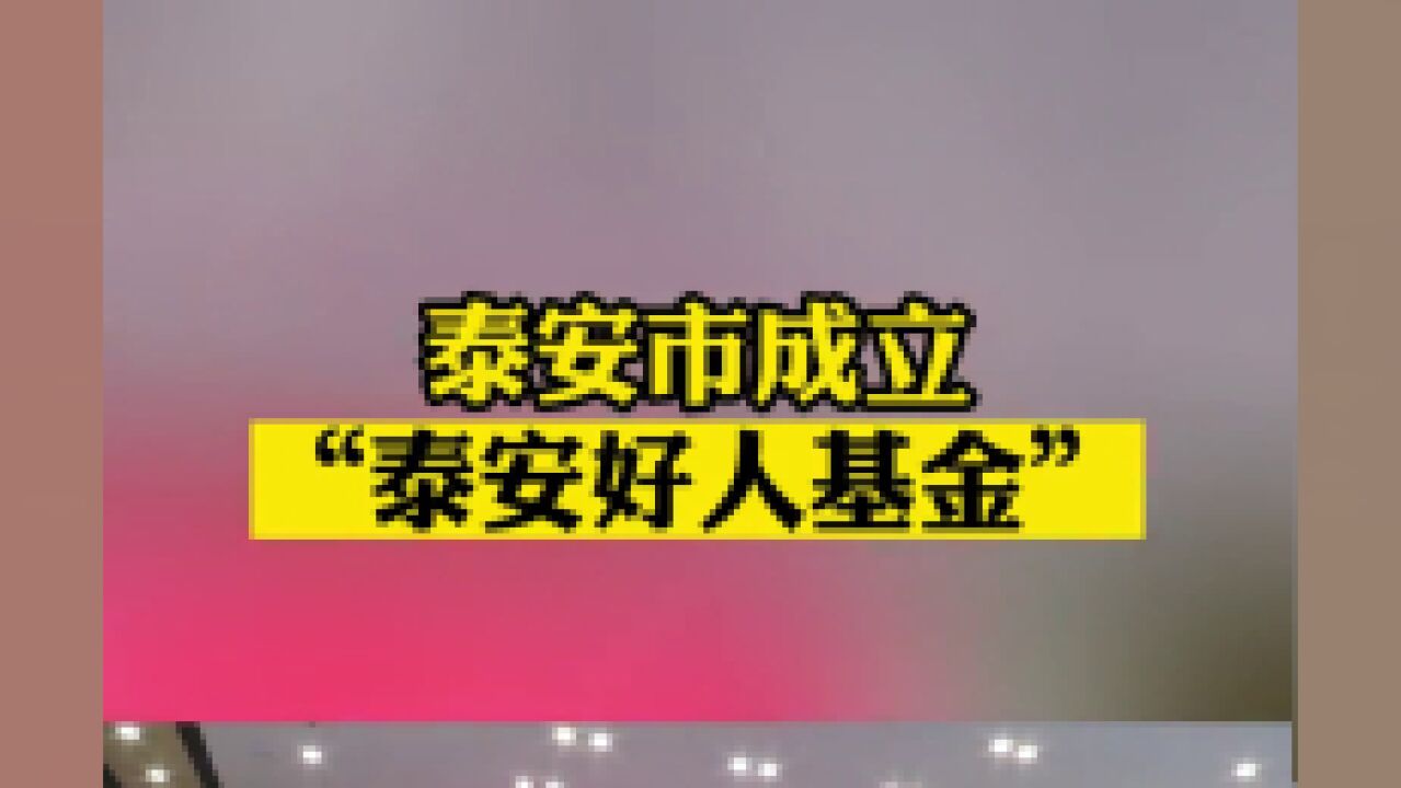 7月6日,泰安市举行“泰安好人基金”捐赠仪式