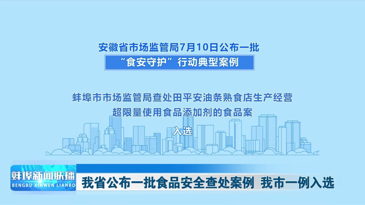 我省公布一批食品安全查处案例 我市一例入选