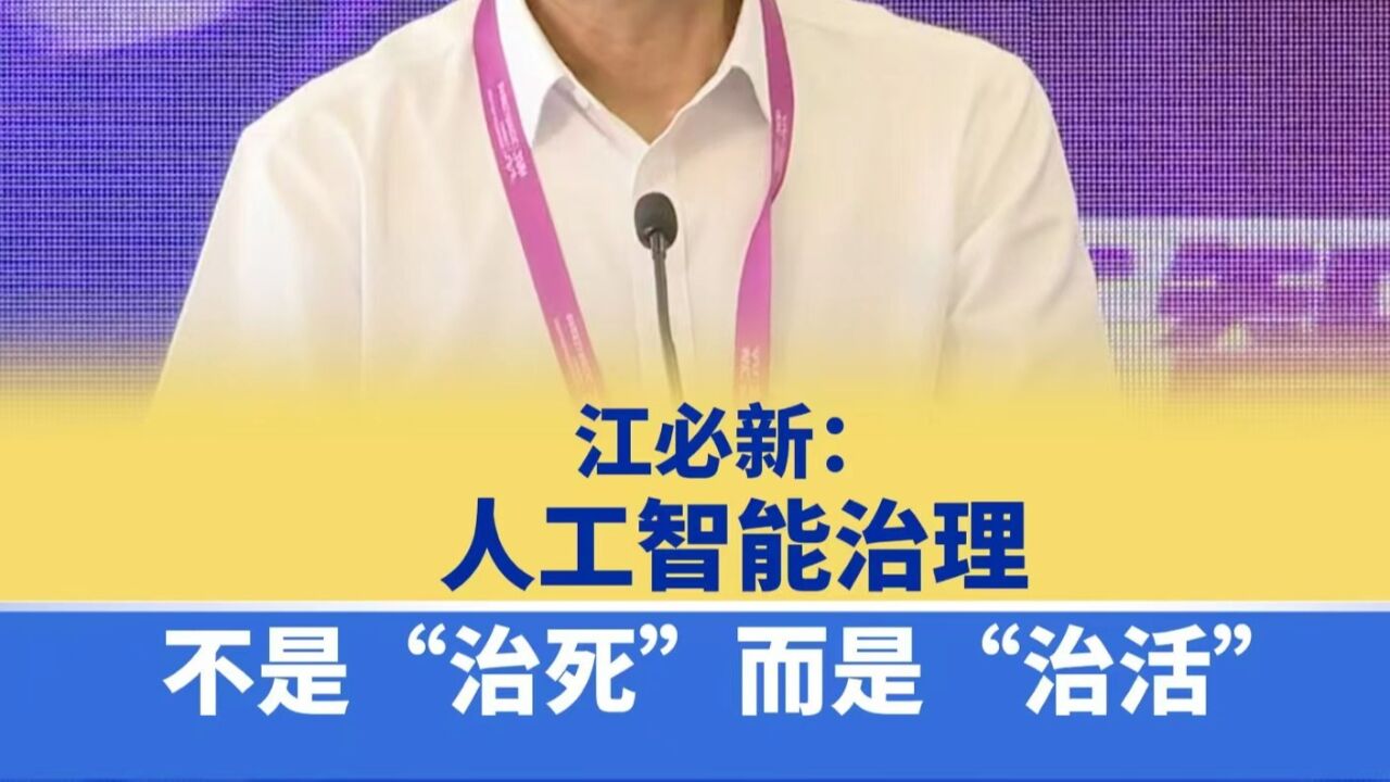 江必新:人工智能治理不是“治死”而是“治活”