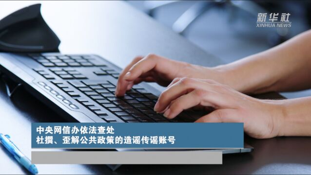 中央网信办依法查处杜撰、歪解公共政策的造谣传谣账号