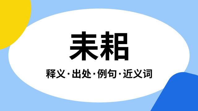 “耒耜”是什么意思?