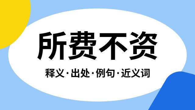 “所费不资”是什么意思?