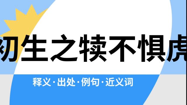 “初生之犊不惧虎”是什么意思?