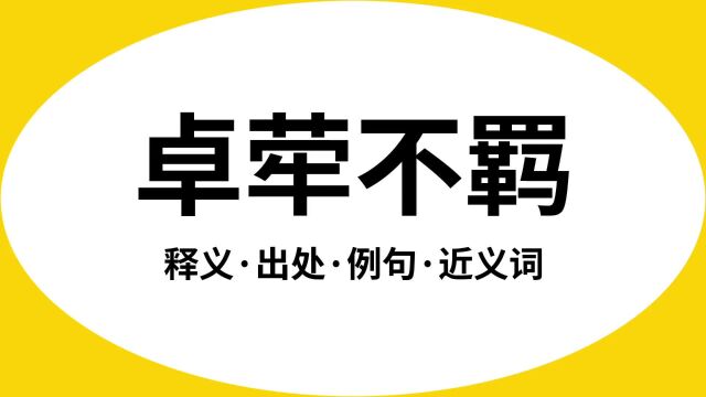 “卓荦不羁”是什么意思?