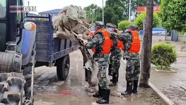 吉林省军区组织官兵和民兵开展抢险救灾