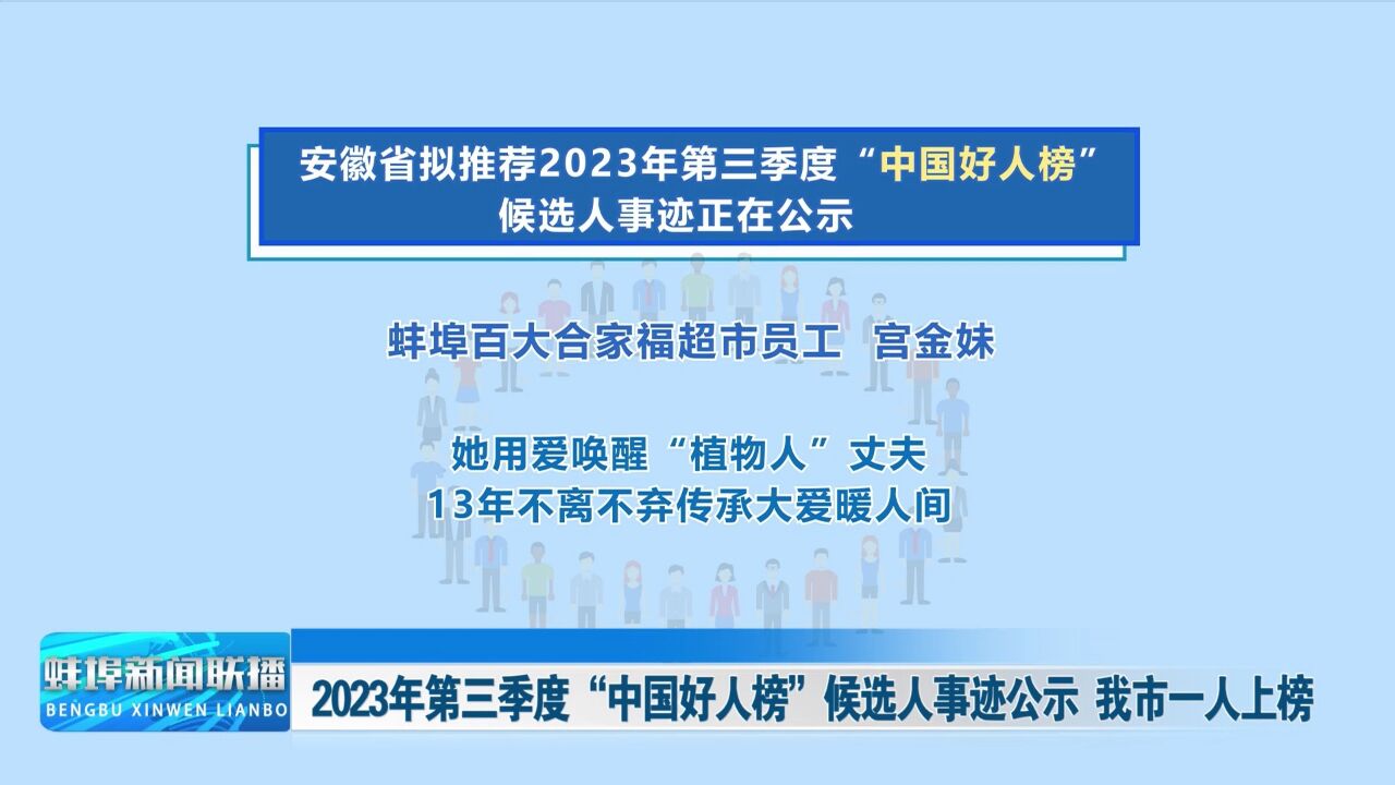 2023年第三季度“中国好人榜”候选人事迹公示 我市一人上榜