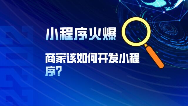 小程序这么火,商家该怎么开发小程序?