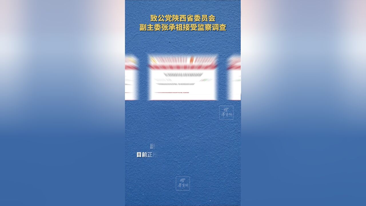 致公党陕西省委员会副主委张承祖接受监察调查