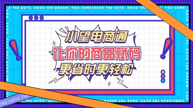 小望电商通,让你的商品赋码变得更省时、更轻松!